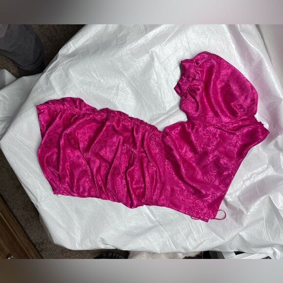 Ronny Kobo Nadia Ruched One Shoulder Pink Mini Dress Size Small NWT - Picture 7 of 10